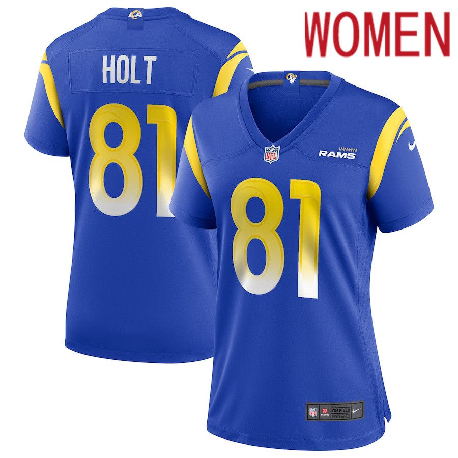 Women Los Angeles Rams #81 Torry Holt Nike Royal Game Retired Player NFL Jersey->women nfl jersey->Women Jersey